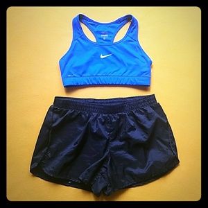 Nike Sports Bra + Danskin shorts Size M